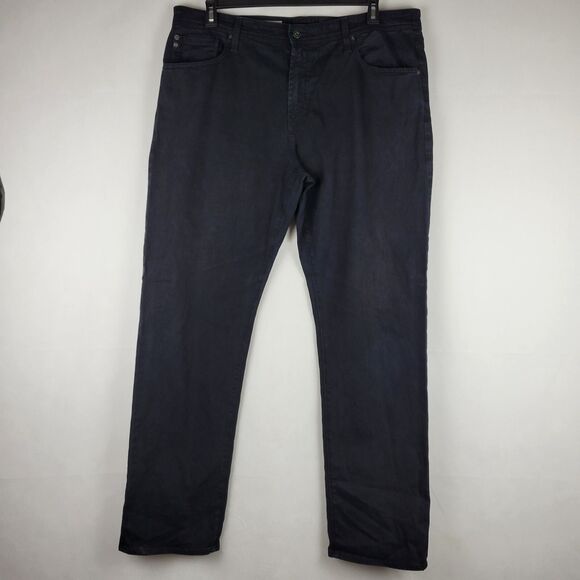 Adriano Goldschmeid AG Graduate Pants Mens 38x32 Tailored Leg Black Chino Sateen - Picture 3 of 15